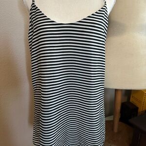 JOE fresh Black and White Striped long Tank Top medium